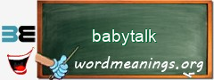 WordMeaning blackboard for babytalk